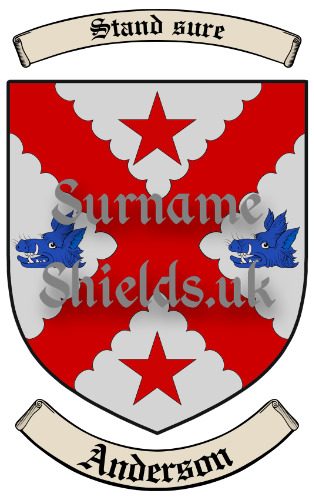 Anderson Scotland Surname Shield (Coat of Arms of Family Crest)