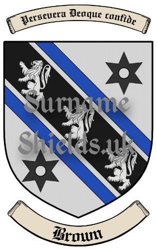 Brown English Surname Shield (Coat of Arms of Family Crest)