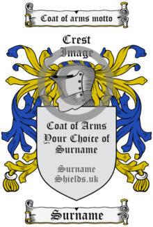 Coat of Arms (Family Crest) Your Choice of Surname