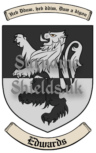 Edwards Welsh Surname Shield (Coat of Arms of Family Crest)