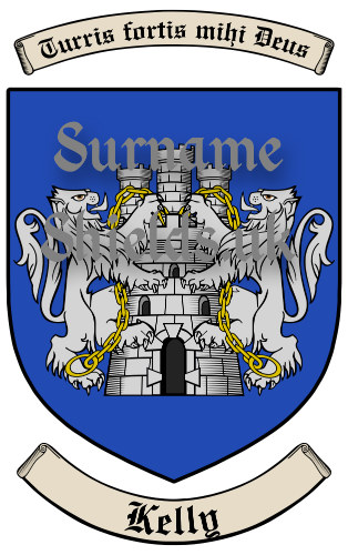 Kelly Ireland Surname Shield (Coat of Arms of Family Crest)