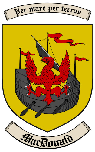 MacDonald Scotland Surname Shield (Coat of Arms of Family Crest)