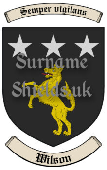 Wilson Scottish Surname Shield (Coat of Arms of Family Crest)