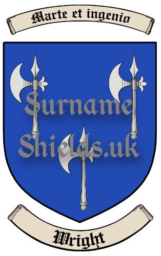 Wright Scottish Surname Shield (Coat of Arms of Family Crest)